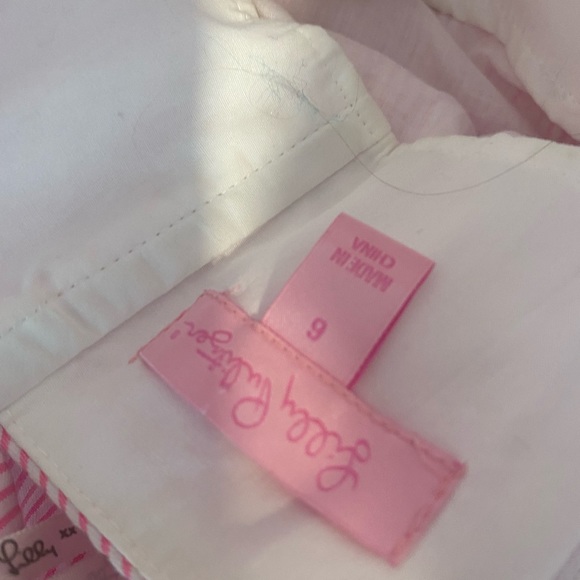 Lilly Pulitzer pink seersucker richelle strapless dress sz 6